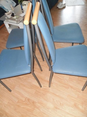 4x Esszimmer Stühle Farbe Blau Grau Sehr bequem Stühle! Bild 4