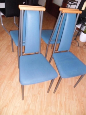 4x Esszimmer Stühle Farbe Blau Grau Sehr bequem Stühle! Bild 1