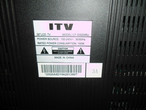ITV 32" LCD TV Fernseher & Rollbaren Schwarze Schrank Tisch Bild 3