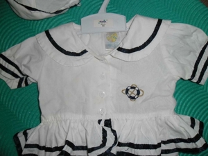 2x Baby Sommer Kleid Marine Weiss Blau Gr. 80 Top Zustand! Bild 9