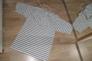Longshirt Streifen Kleid Weiß/Schw. Top Gr. S 36 Top Zustand! Bild 3