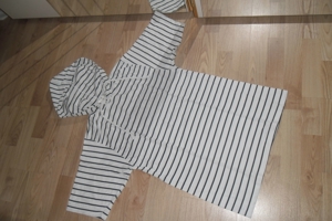 Longshirt Streifen Kleid Weiß/Schw. Top Gr. S 36 Top Zustand! Bild 1