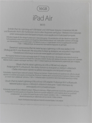 APPLE MD788FD/B iPad Air Wi-Fi ohne UMTS 16GB Silver OVP! Neu! Bild 13