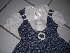 Kleid & Bluse Blau/Weiß Trägerkleid Gr.110/116 TOP Zustand! Bild 2
