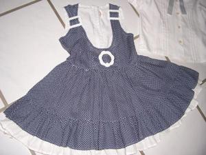 Kleid & Bluse Blau/Weiß Trägerkleid Gr.110/116 TOP Zustand! Bild 1