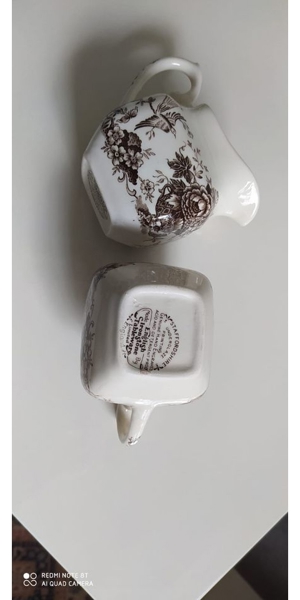 Staffordshire Ironstone Tableware Milchkanne, Zuckerdose, 3xUntertasse,...