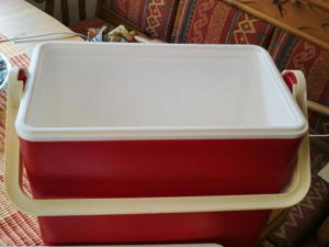Rote Kühlbox/Kühltasche mit 2 Kühlelementen: Bild 2