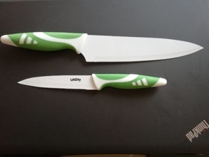 2 tlg. Messer Set, weiß - grün Bild 1