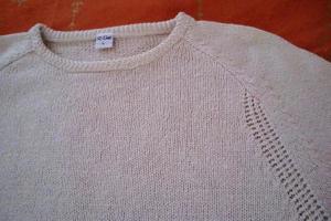 Pullover aus hochwertigen Naturmaterialien (80% Spez.-Seide, 20% BW), Gr. L, Farbe ganz helles Creme Bild 2