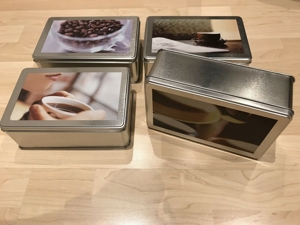 Kaffeedosen Kaffee Pulver Dose Blech Kaffee-Dekor 4 Stück Bild 2