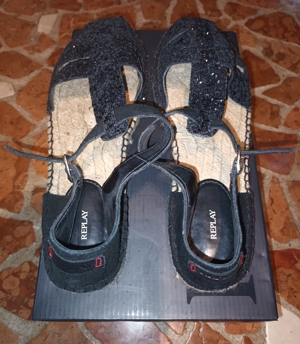 NEU! Div. Damen Marken Schuhe Gr. 39 : Sneaker hoch Schnürschuhe schwarz m. Snakeprint Muster u.v.a. Bild 10