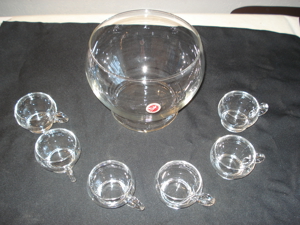 Bowle-Service Glas mit 6 Tassen Bild 1