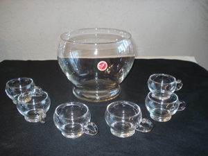 Bowle-Service Glas mit 6 Tassen Bild 2