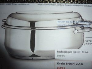 Brätereinsatz- oval NEU 36,5cm lang, evt für Gänsebräter, beste Qualität Edelstahl Bild 10