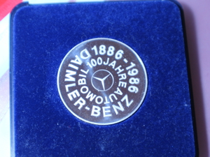 Medaille Daimler-Benz 100 Jahre Automobil, Silber / Mercedes Medaillien Bild 1