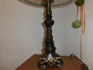 Tischlampe Bronzefuß / VINTAGE/ schwere Qualität / 65 cm Bild 4