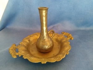 Messing - Zinn Set - 12 Artikel: Vase, Krug,Tablet,BilderRahmen,Zeituhr analog. Batterie.Second hand Bild 6