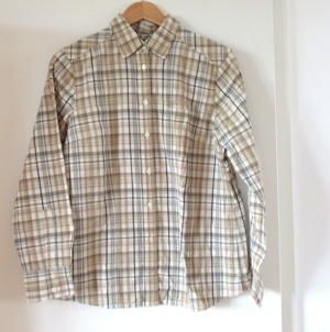 NEUWERTIGE langärmel. braunbeige karierte Bluse Schöffel Gr. 40