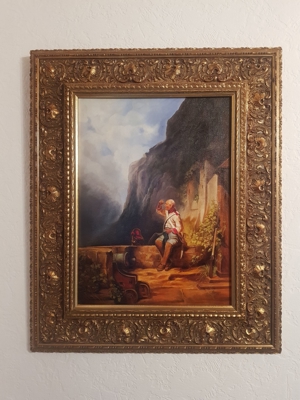 2 Ölgemälde Spitzweg-Motive: Der Rosenfreund und der Wachposten Bild 4