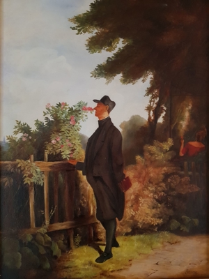 2 Ölgemälde Spitzweg-Motive: Der Rosenfreund und der Wachposten Bild 3