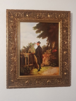 2 Ölgemälde Spitzweg-Motive: Der Rosenfreund und der Wachposten Bild 2