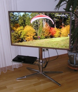 Standfuß - TV Ständer - Bodenständer - Samsung - Floorstand chrom Bild 1