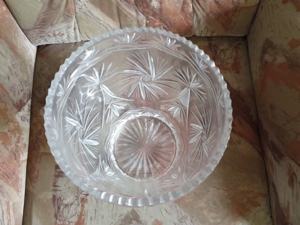 Grosse schwere (Blei) Kristallvase mit Trockenblumen Bild 3