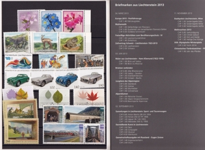 Fürstentum Liechtenstein - komplette Jahresausgabe 2013 - postfrisch mit schönen BLOCKAUSGABEN Bild 5