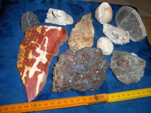 Mineralien Sammlung, Steine, Granat, Calcit,u. a. Bild 12