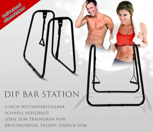 Fitnessgerät Dip Station Dipständer mit reichhaltigem Zubehör!