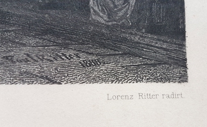 Antik 19. Jh. Ritter Radierung Lorenzkirche Nürnberg Grafik Kupferstich Sakramentshäuschen Bild 5