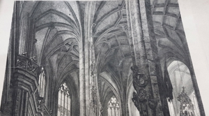 Antik 19. Jh. Ritter Radierung Lorenzkirche Nürnberg Grafik Kupferstich Sakramentshäuschen Bild 9