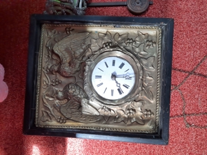 2.Alte Wanduhren,Wecker,Alte Figurenuhr Uhrenträger Uhrenmann 40 cm defekt Bild 6