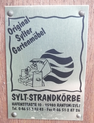 Original Sylt Strandkorb, Einsitzer in rot weiß Bild 2