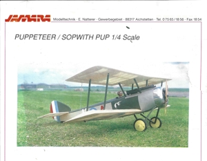 RC Doppeldecker Modellflugzeug - JAMARA PUPPETEER SOPWITH PUP Scale 1 4 mit O.S. FS-91S Bild 1