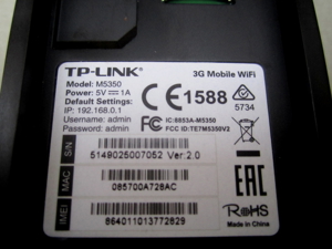 TP-LINK Mobiler Router M 5350 Ver 2.0 WIFI WLAN M5350 Bild 6