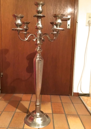 eleganter großer Kerzenleuchter silberfarben, gebraucht