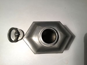 Prismenflasche/Schraubflasche aus Zinn, 50er Jahre Bild 3