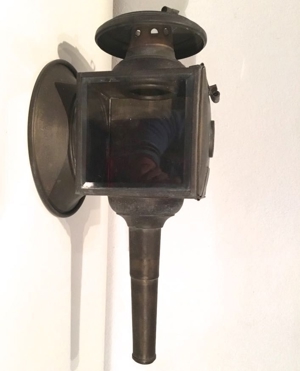 alte Kutscherlampe aus Messing, gebraucht Bild 3