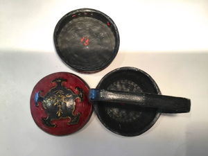 Hübsches Chinesisches Schmuckkoerbchen, geflochten, Holz,lackiert Bild 3