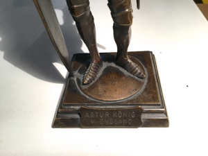 Bronzefigur König Arthur 19. Jh. Antik, Rarität Bild 8