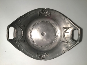 Zinnschale ART-DECO, Antik, oval Bild 2