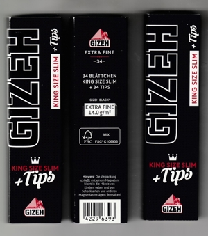Zigarettenpapier GIZEH King Size Slim 26 x 34 Blatt Heftchen +Tips Bild 2