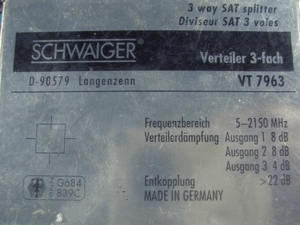 Schwaiger 3-Fach-Verteiler VT7963 neu Bild 2