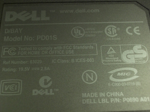 Dell D-Bay PD01S mit DVD Rom drive module. USB Bild 3