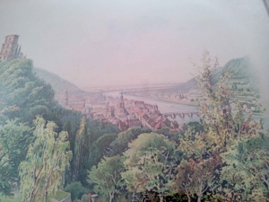 Sehr seltene Lithographie, Heidelberg zur Zeit der Romantik, um 1880 Bild 6