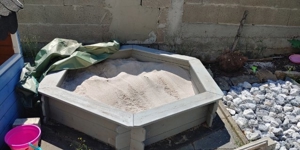Sechseck Sandkasten 173 cm ab 3 Jahren mit Sitzfläche Bild 2