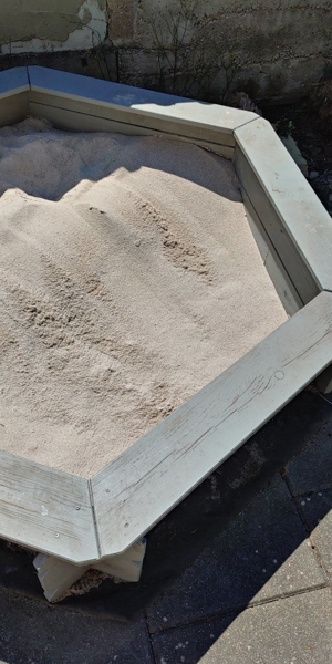 Sechseck Sandkasten 173 cm ab 3 Jahren mit Sitzfläche Bild 3