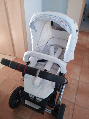 Hartan VIP XL Kombi Kinderwagen incl. Tragetasche und Autositzadapter Leder weiss