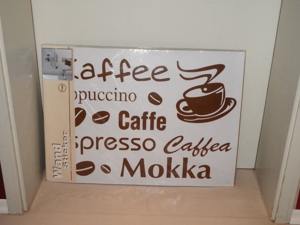 Kaffee Wanddeko Wandsticker 70 x 50 cm Neu
